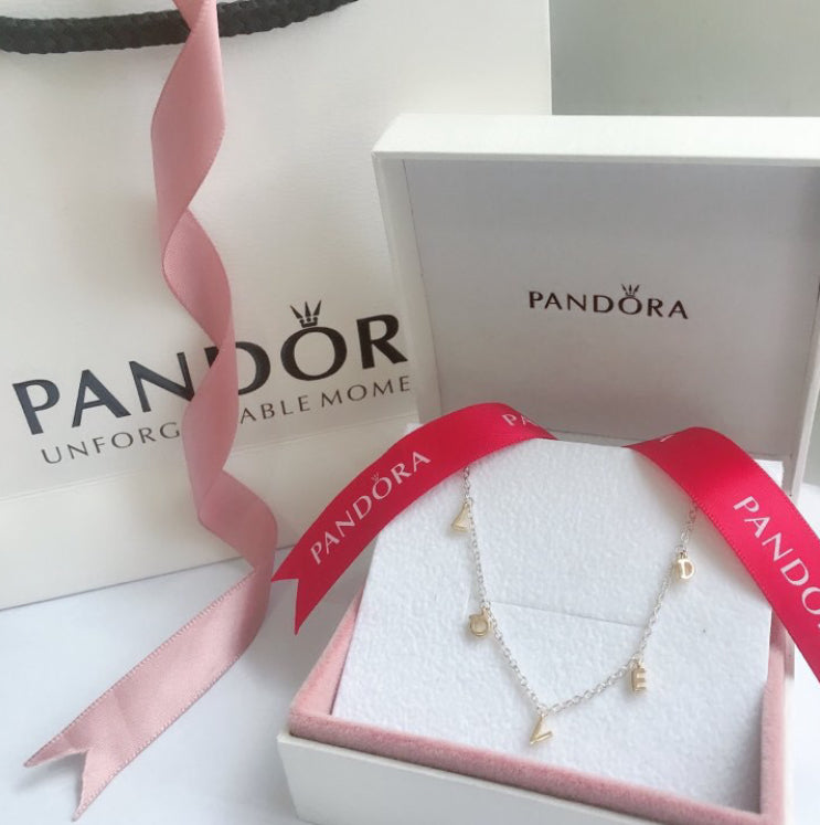 Love Script Necklace Pandora 92.5 Italy silver