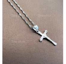 Load image into Gallery viewer, Necklace with Cross Pendant  92.5 Italy silver