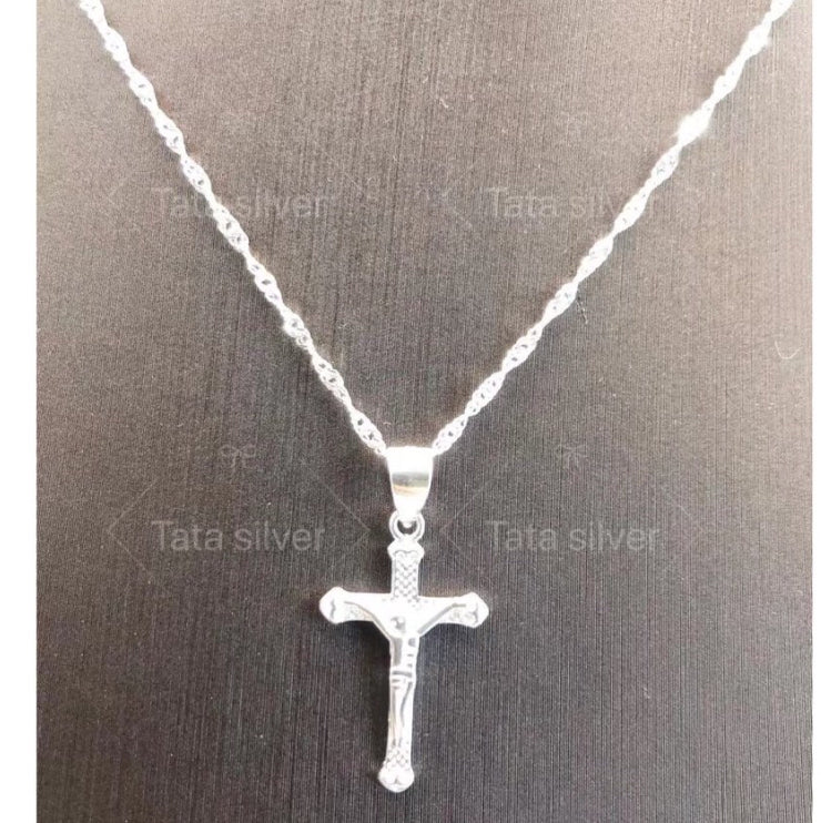 Necklace with Cross Pendant  92.5 Italy silver
