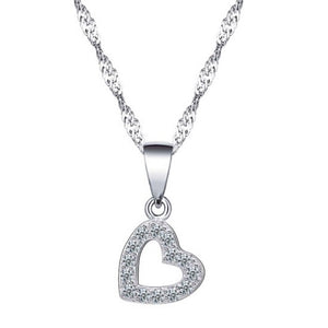 Heart Necklace N137  92.5 Italy Silver