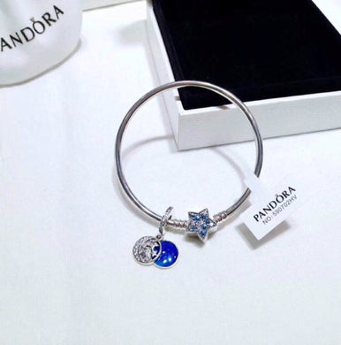 Star Set Bangle Pandora 92.5 Italy silver