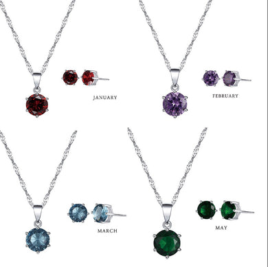 Birthstone Set  92.5 Italy silver