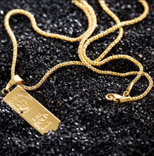 Load image into Gallery viewer, Gold Bar Pendant Necklace Hip Hop Popular   92.5 Italy silver
