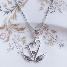 Load image into Gallery viewer, Swan Couple Necklace  92.5 Italy silver