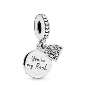 Diamond Pandora charm 92.5 Italy silver