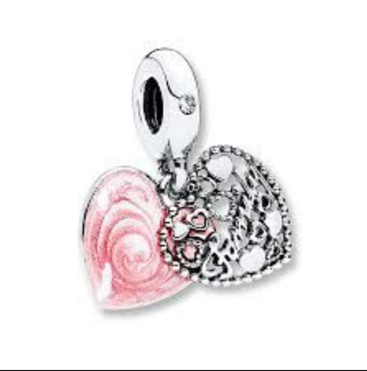 Love Heart Family Pandora charm 92.5 Italy silver