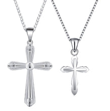Load image into Gallery viewer, Couple Cross Necklace  92.5 Italy silver