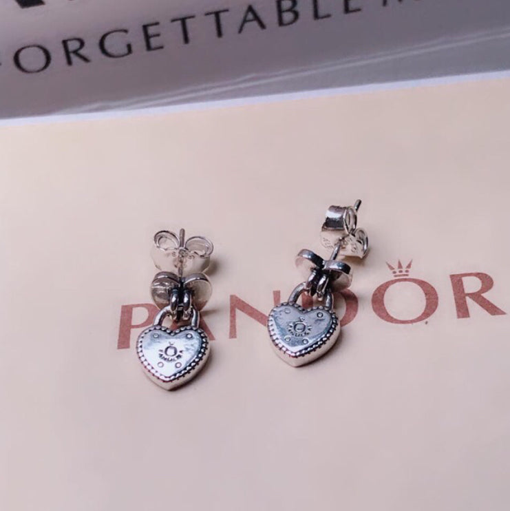 Heart Earrings Pandora  92.5 Italy silver