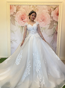 ON HAND long sleeve wedding ball gown Phoemela