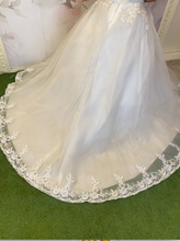 Load image into Gallery viewer, ON HAND sleeve less long trail wedding gown Lorainne