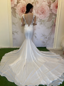 ON HAND long sleeves mermaid wedding gown Abby