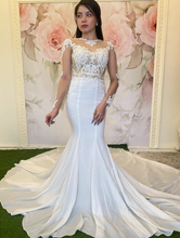 Load image into Gallery viewer, ON HAND long sleeves mermaid wedding gown Abby