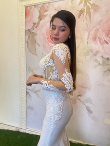 ON HAND long sleeves mermaid wedding gown Abby