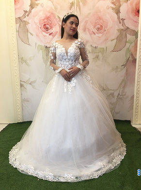 ON HAND long sleeves wedding ball gown Gracia