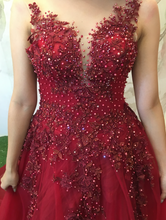 Load image into Gallery viewer, ON HAND sleeve less Debut Gown Cherry