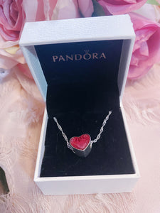 Mom Heart Pandora Necklace Charm Set Italy Silver 925