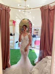 ON HAND Fully Beaded Mermaid Wedding Dress Rental Heather