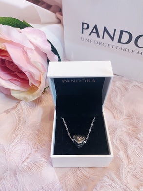 Mom Heart Pandora Necklace Charm Set Italy Silver 925