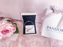 Load image into Gallery viewer, Heart Mom Family Pandora 2 Charms Bangle Set Italy Silver 925