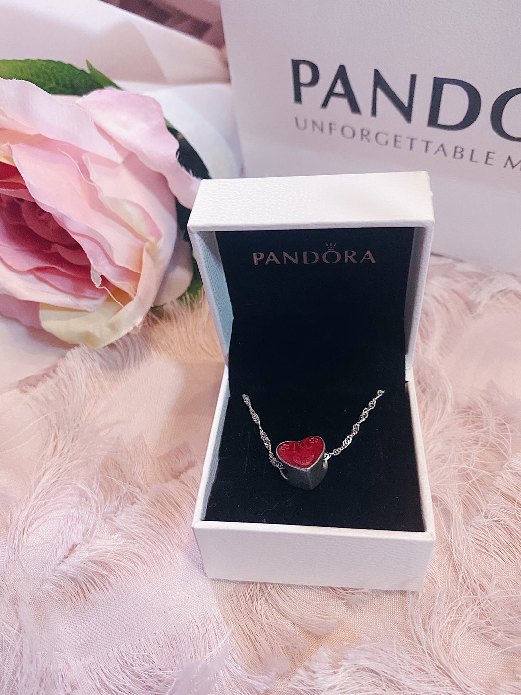 Mom Heart Pandora Necklace Charm Set Italy Silver 925