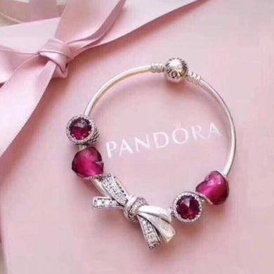 Red Ribbon Pandora 92.5 Italy silver